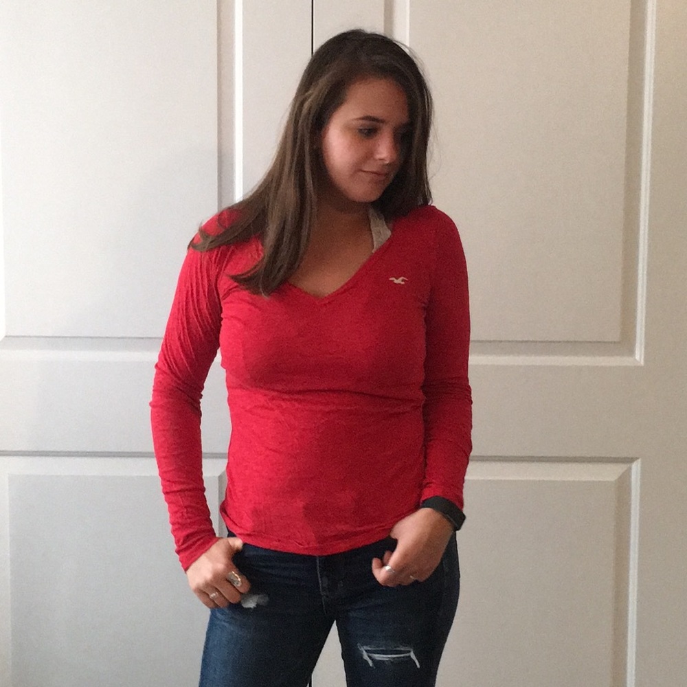 Cozy Red Hollister Top